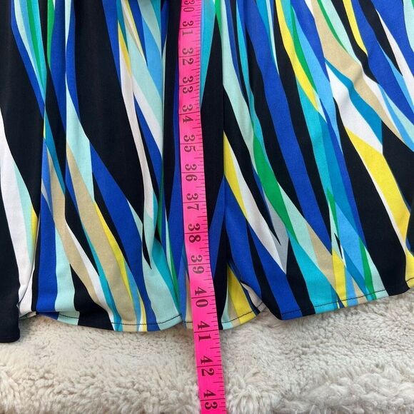 Calvin Klein Dress Blue Green Womens Size 6-8 Vneck Halter Summer Stretch - Picture 8 of 9